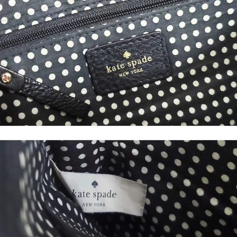 Kate Spade Womens Crossbody 2-Tone Black & Ivory Leather Bag Purse Chain Strap